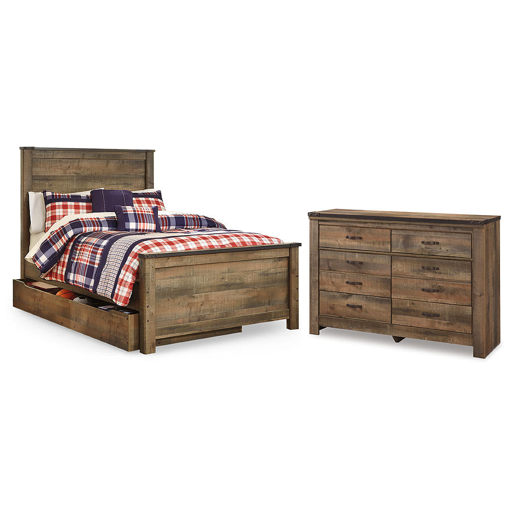 Trinell Full Panel Bed with Storage and Dresser Signature Design by Ashley® Uncategorized