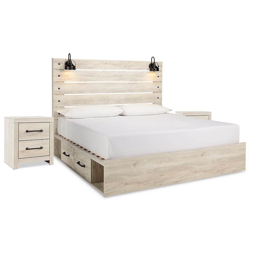 Cambeck King Panel Bed with Storage and 2 Nightstands Signature Design by Ashley® Uncategorized