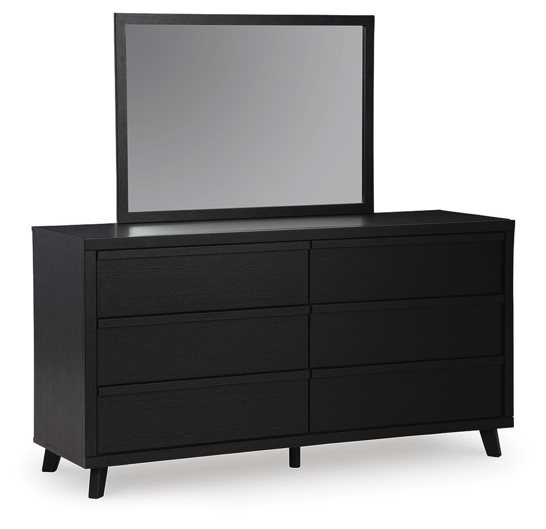 Danziar Queen Panel Platform Bed, Dresser and Mirror