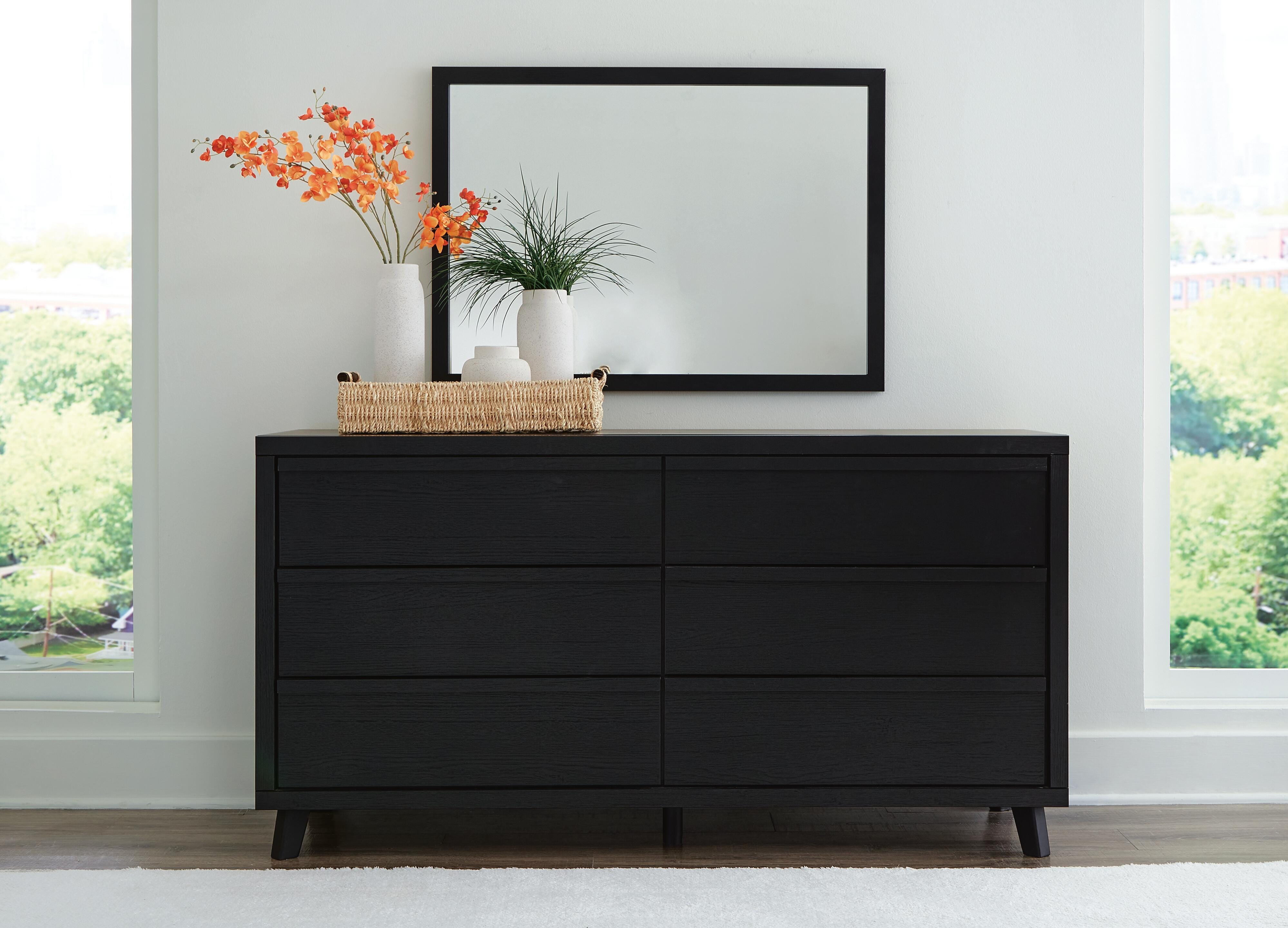 Danziar Queen Panel Platform Bed, Dresser and Mirror