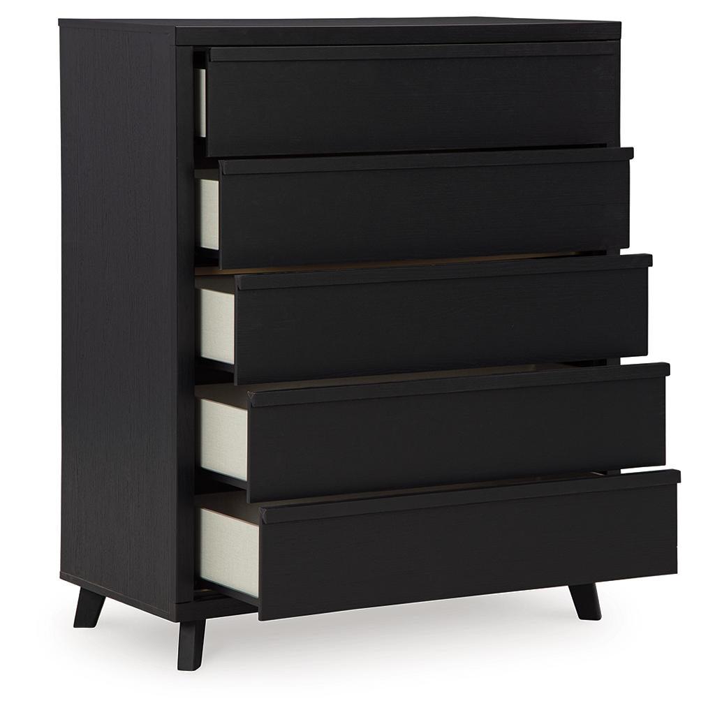 Danziar Wide Chest of Drawers — Matte Black Signature Design by Ashley® Bedroom