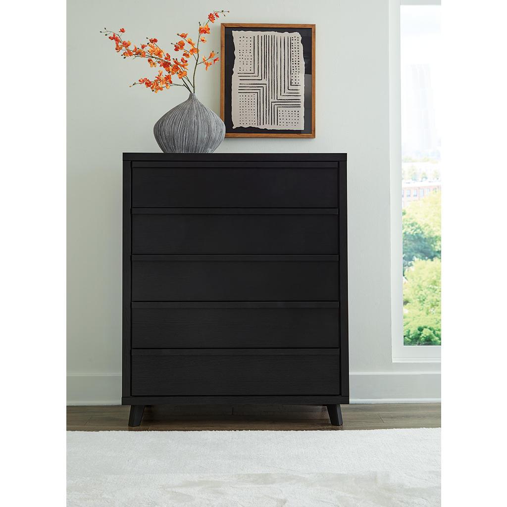 Danziar Wide Chest of Drawers — Matte Black Signature Design by Ashley® Bedroom