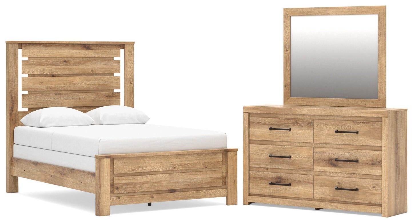 Brozmont Full Panel Bed, Dresser and Mirror — 3-Piece Set Benchcraft® Bedroom