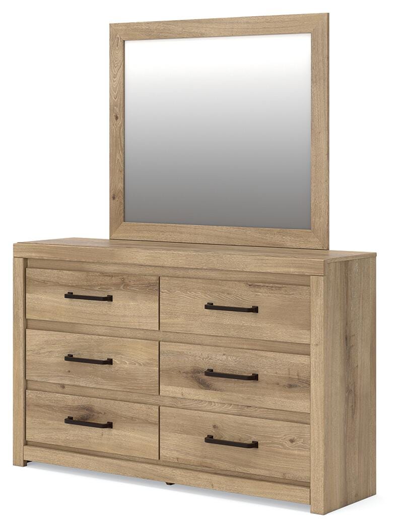 Brozmont Queen Panel Bed, Dresser and Mirror