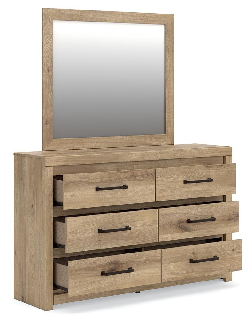 Brozmont Queen Panel Bed, Dresser and Mirror