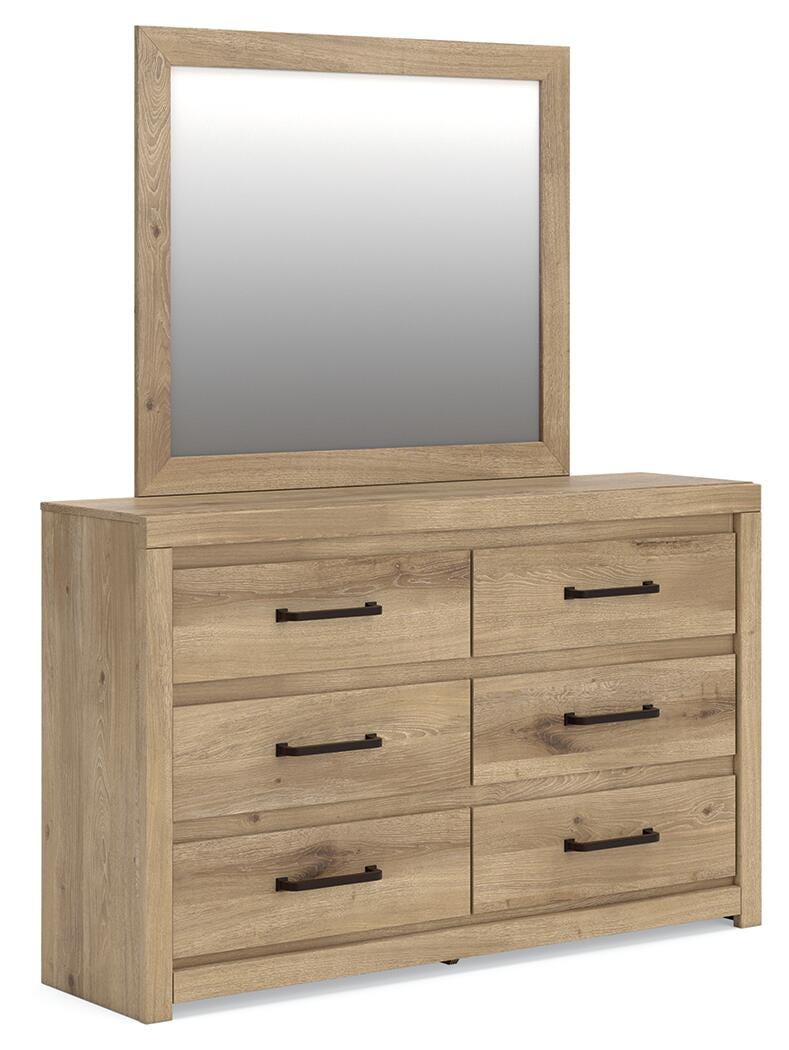 Brozmont Queen Panel Bed, Dresser and Mirror