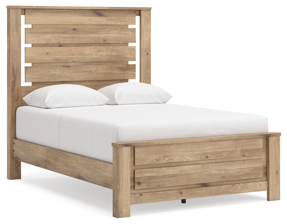 Brozmont Full Panel Platform Bed, Dresser and Mirror