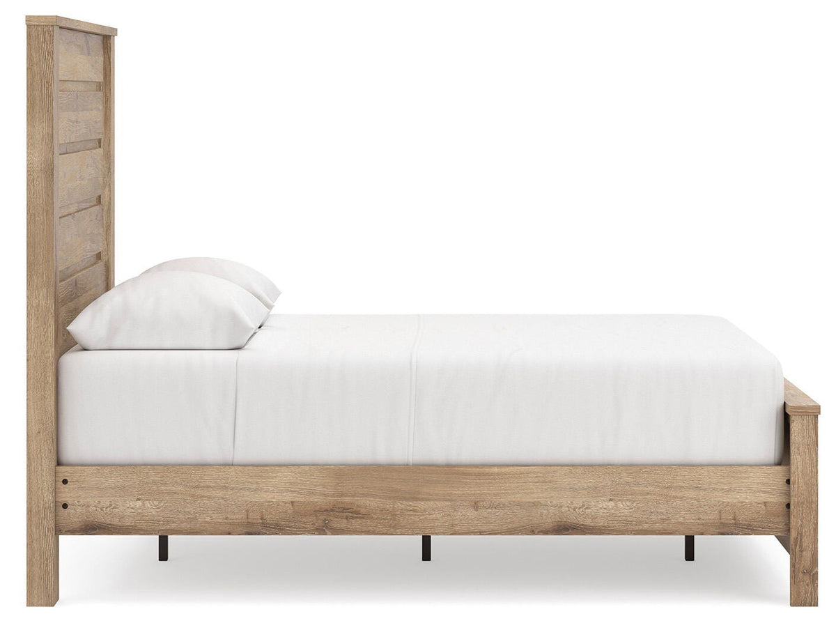 Brozmont Full Panel Platform Bed, Dresser and Mirror