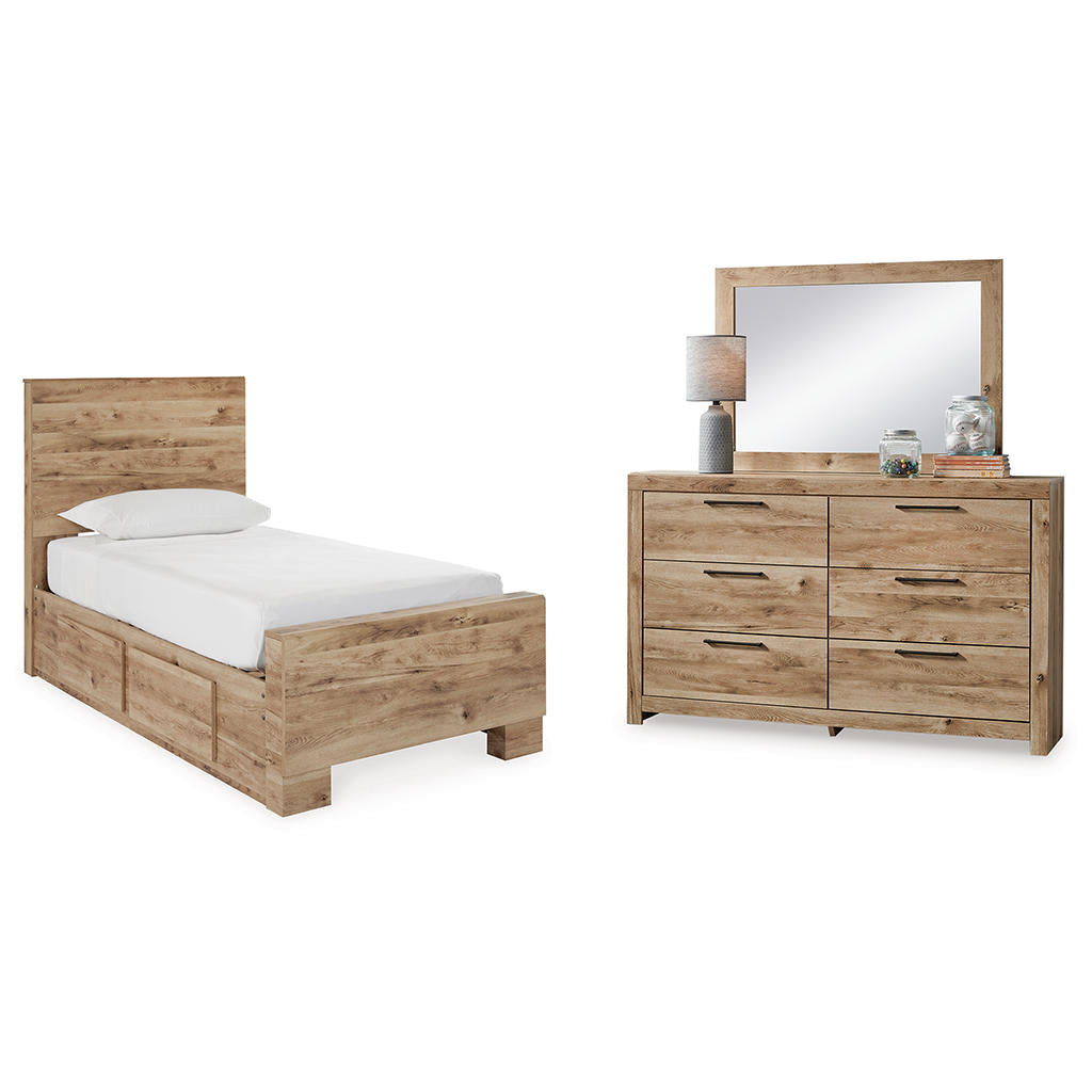 Hyanna Twin Panel Bed with 1 Side Storage, Dresser and Mirror Signature Design by Ashley® Uncategorized
