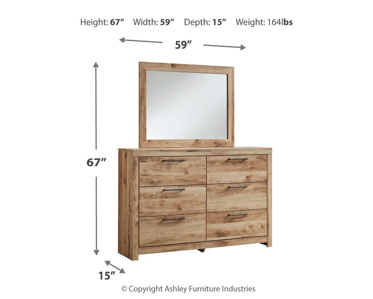 Hyanna Dresser, Mirror and 2 Nightstands