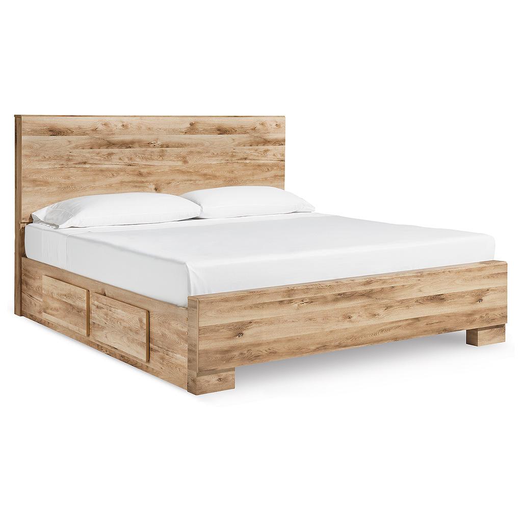 Hyanna King Panel Bed with 2 Side Storage — Tan Brown Signature Design by Ashley® Bedroom