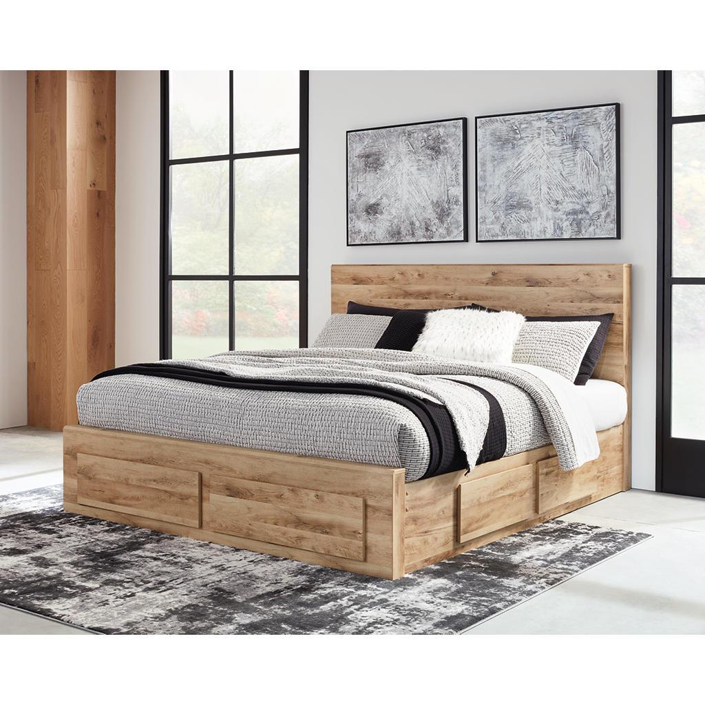 Hyanna Queen Storage Bed + 2 Under-Bed Units — Tan Brown Signature Design by Ashley® Bedroom