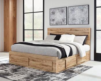 Hyanna Queen Storage Bed + 2 Under-Bed Units — Tan Brown Signature Design by Ashley® Bedroom