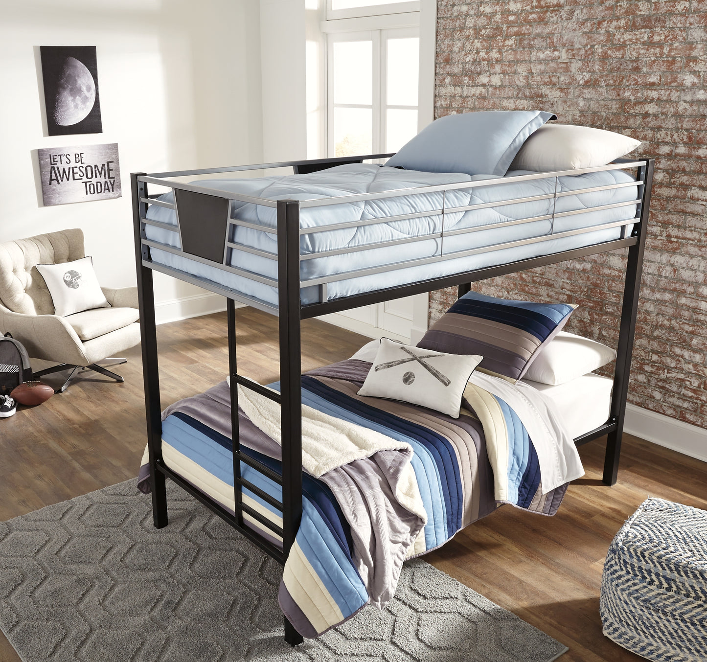 Dinsmore Twin over Twin Bunk Bed with Mattresses