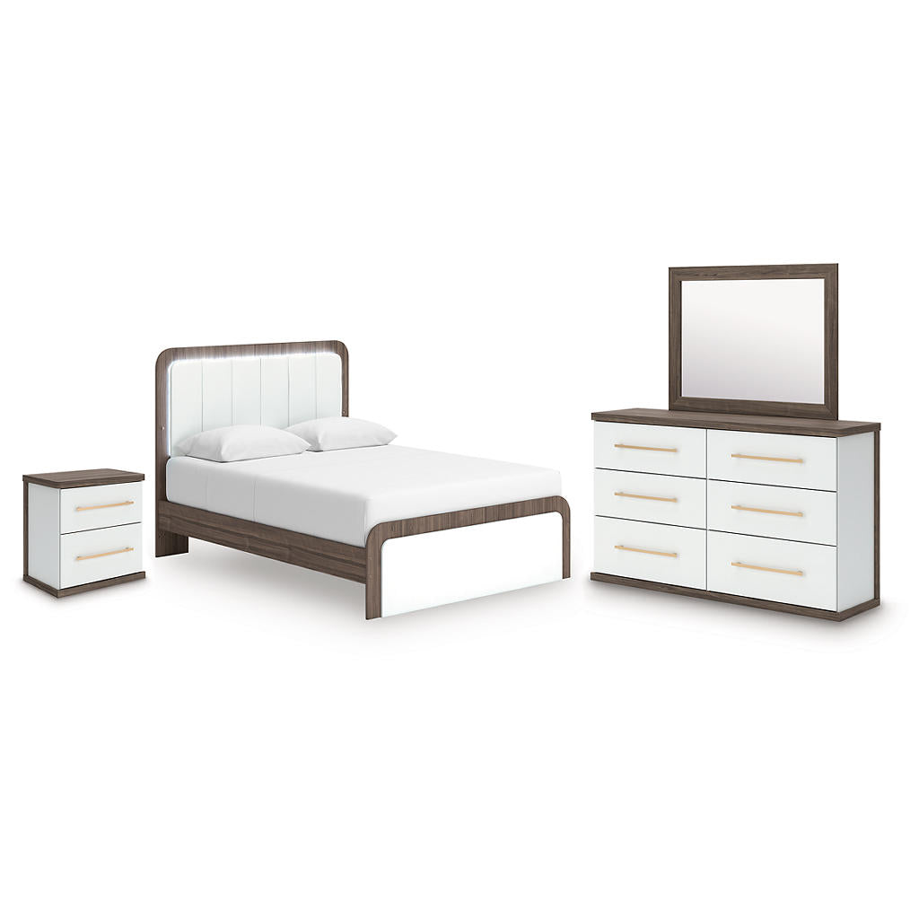 Kendanport Queen Upholstered Bed, Dresser, Mirror and Nightstand Signature Design by Ashley® Uncategorized