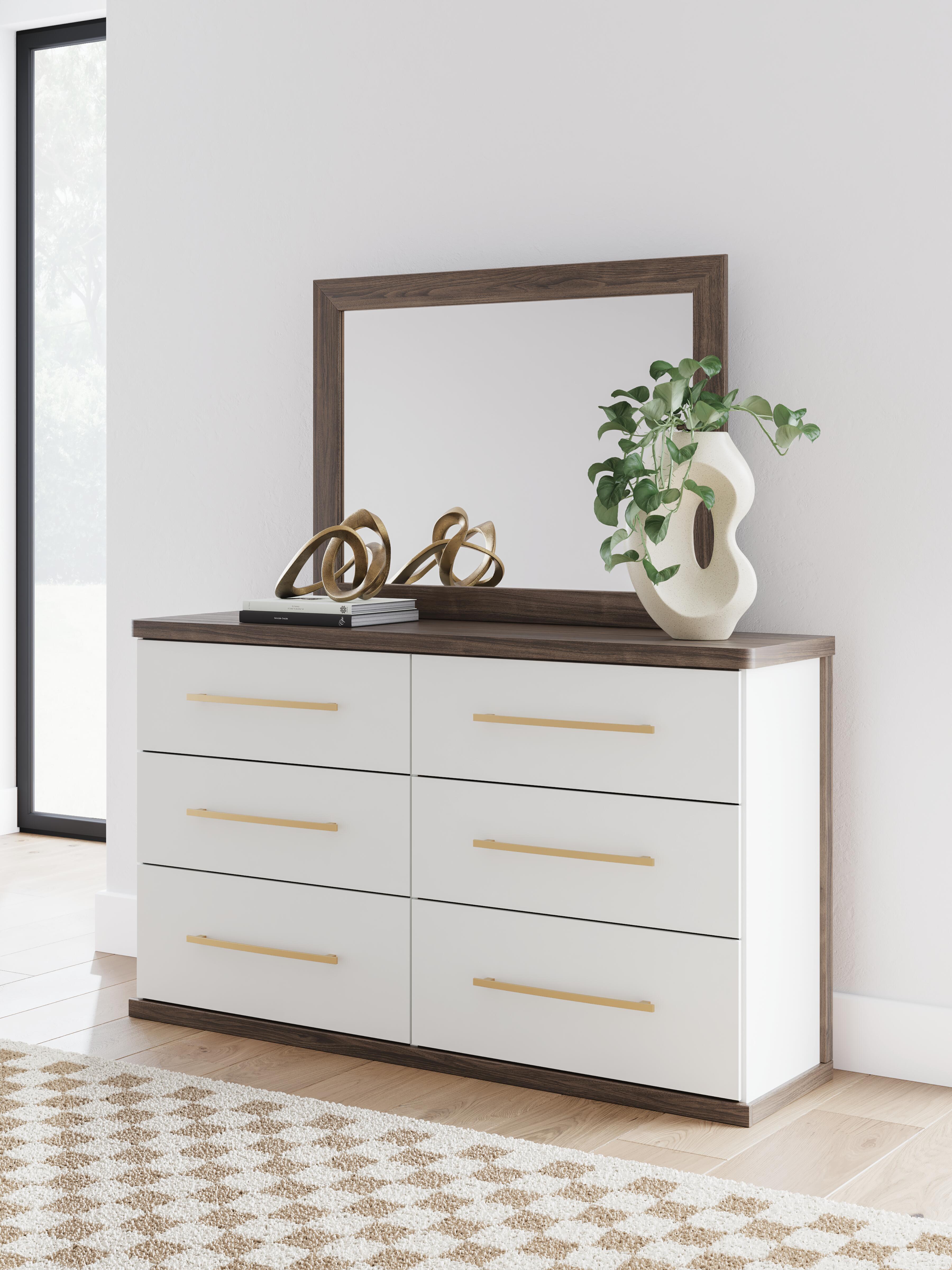 Kendanport Queen Upholstered Platform Bed, Dresser and Mirror Signature Design by Ashley® Bedroom