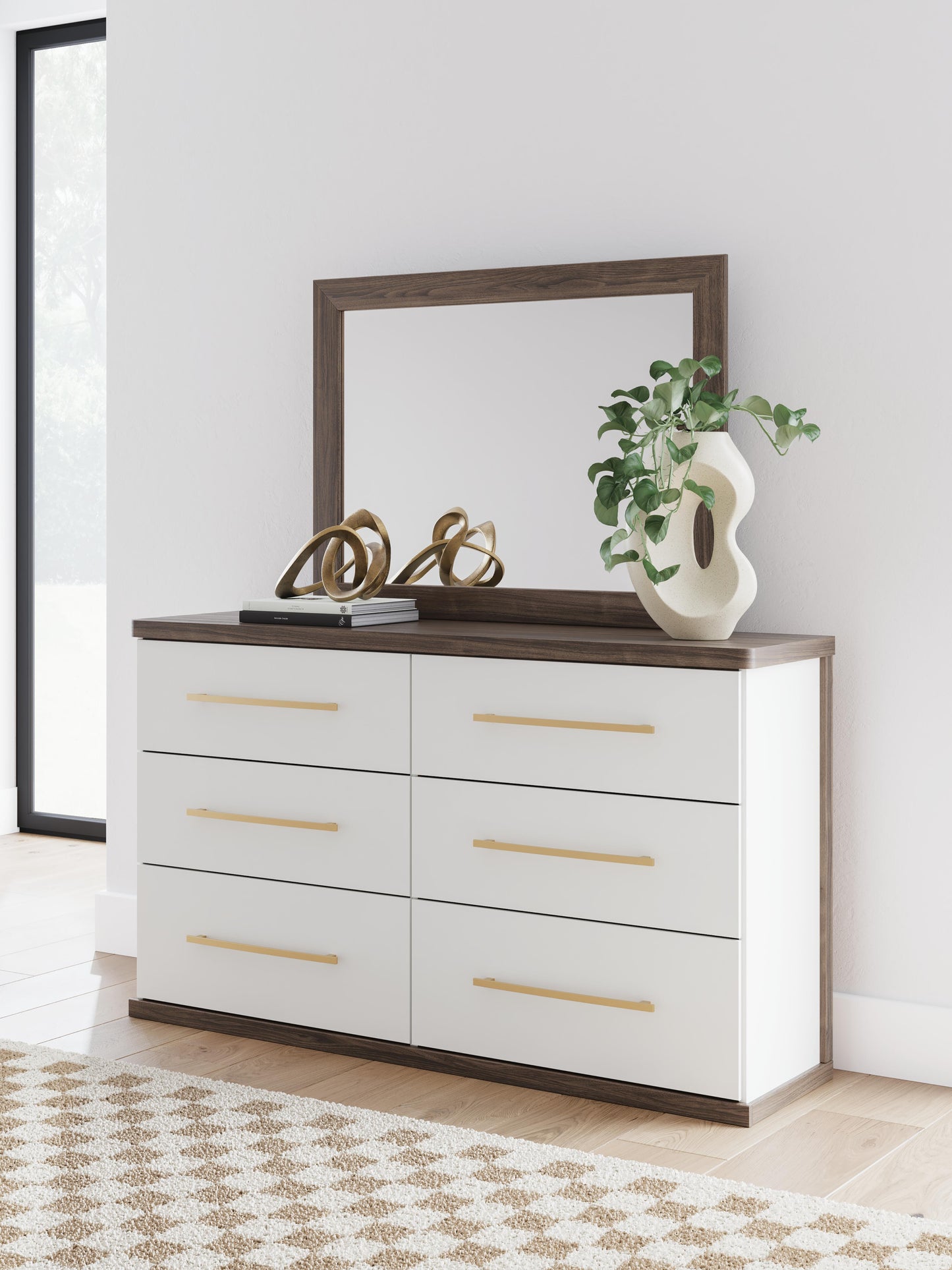 Kendanport Queen Upholstered Platform Bed, Dresser and Mirror Signature Design by Ashley® Bedroom