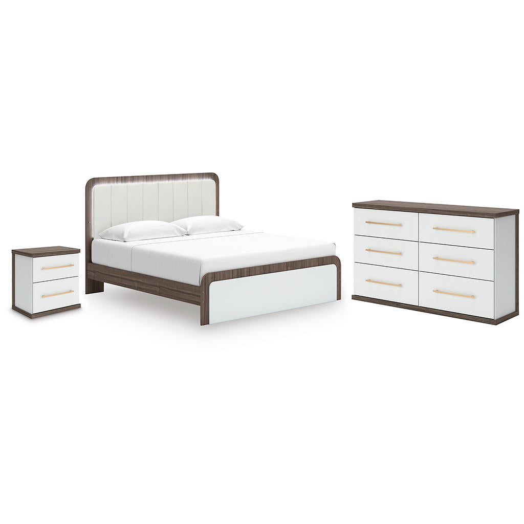 Kendanport King Upholstered Bed, Dresser and Nightstand Signature Design by Ashley® Uncategorized