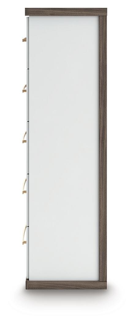 Kendanport King Upholstered Bed, Dresser, Mirror and Chest