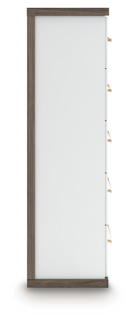 Kendanport King Upholstered Bed, Dresser, Mirror and Chest