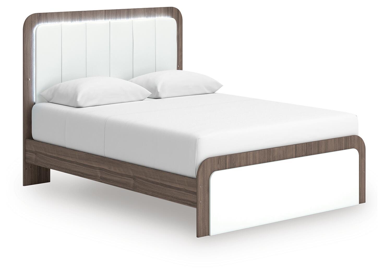 Kendanport Queen Upholstered Platform Bed, Dresser and Mirror Signature Design by Ashley® Bedroom