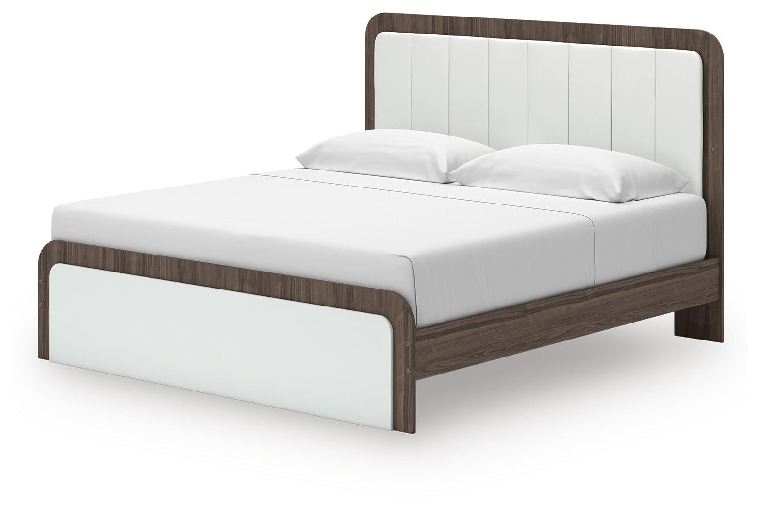 Kendanport King Upholstered Bed, Dresser and Mirror