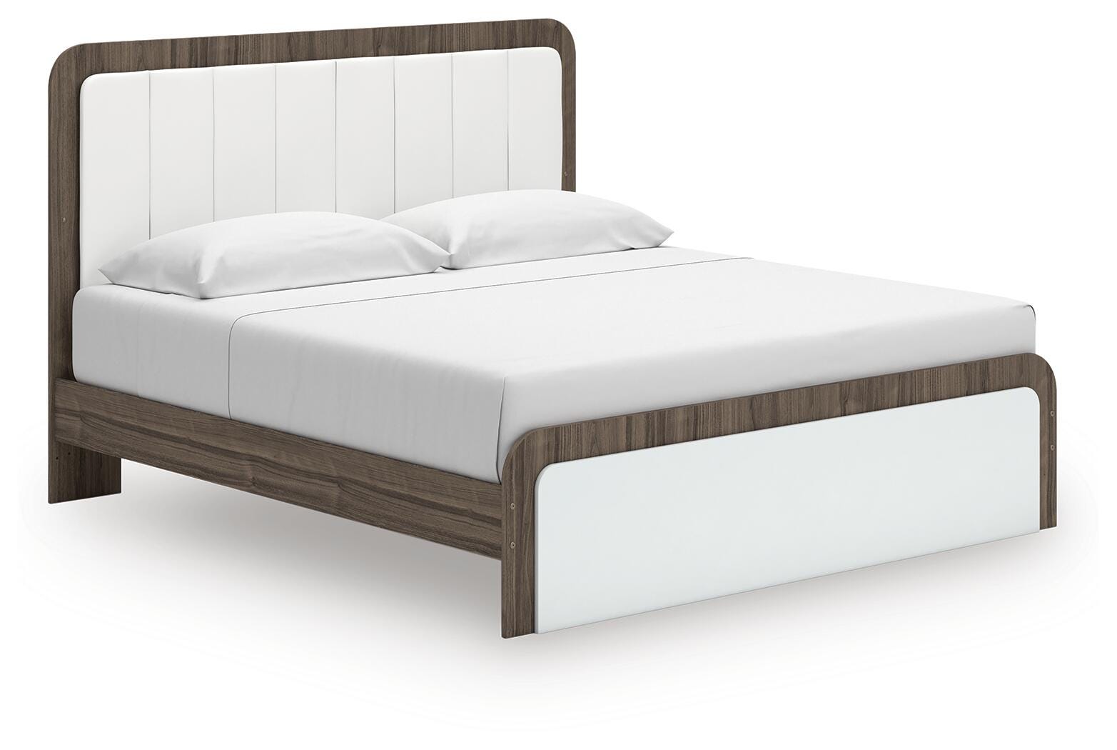 Kendanport King Upholstered Bed, Dresser and Mirror