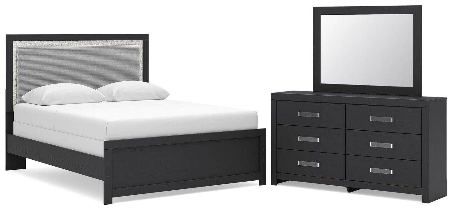 Maeling Queen Upholstered Panel Bed, Dresser and Mirror (1115) Signature Design by Ashley® Bedroom