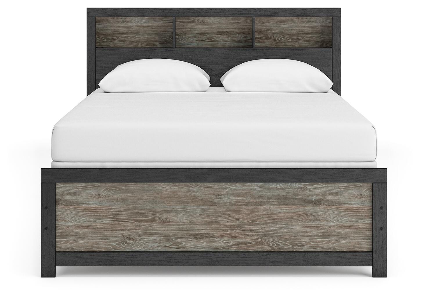Broachmyn Queen Bookcase Panel Bed, Dresser, Mirror and Nightstand