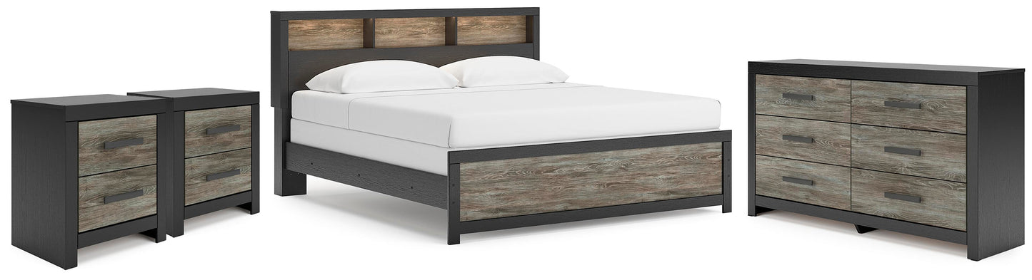 Broachmyn King Lighted Bookcase Bed, Dresser and 2 Nightstands Signature Design by Ashley® Bedroom