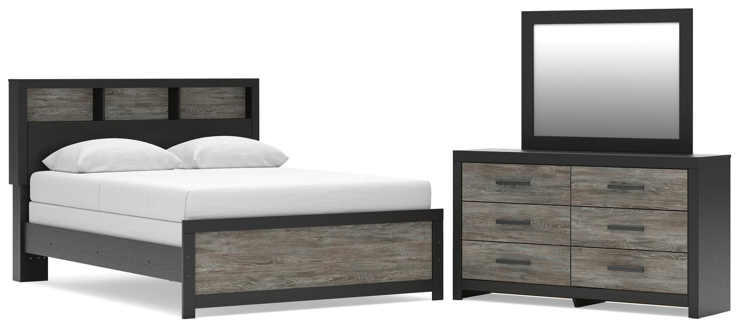 Broachmyn Queen Bookcase Bed, Dresser and Mirror — Unlit Signature Design by Ashley® Bedroom