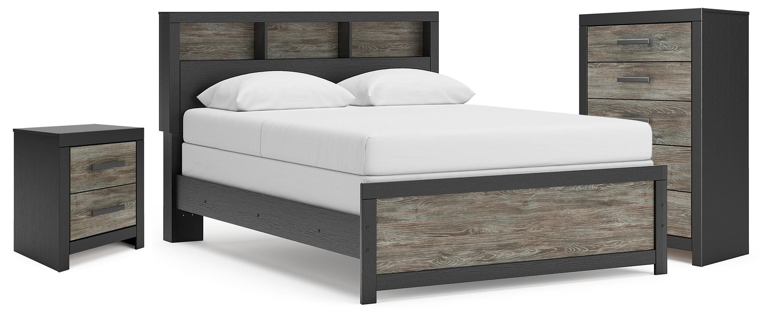 Broachmyn Queen Lighted Bookcase Bed, Chest and Nightstand Signature Design by Ashley® Bedroom