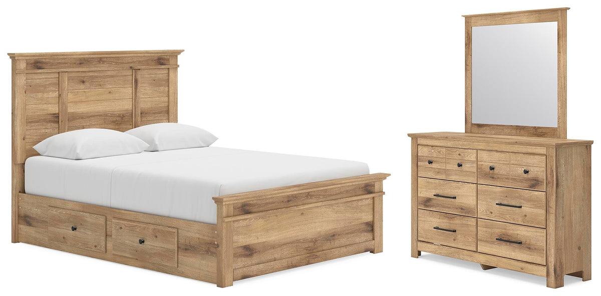 Makidern Queen Bed with Underbed Storage, Dresser and Mirror (B7) Signature Design by Ashley® Bedroom Package