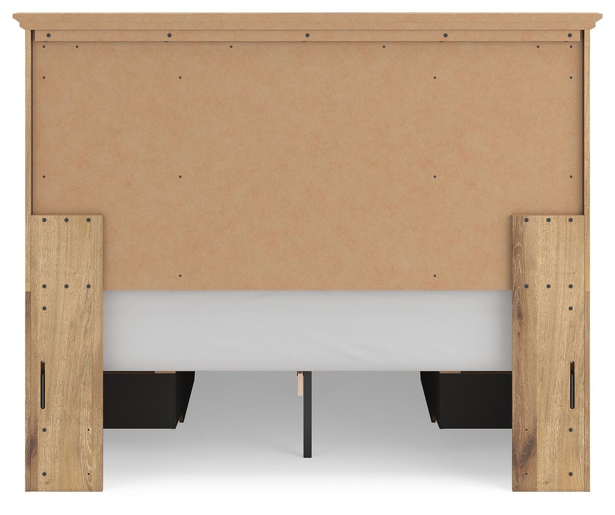 Makidern Queen Bed with 2 Underbed Units, Dresser and Mirror (B9)
