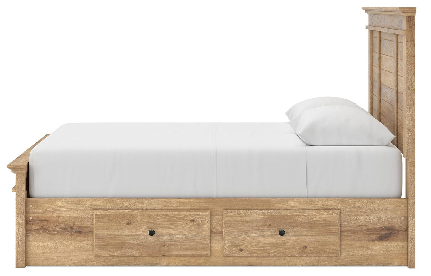 Makidern Queen Bed with 2 Underbed Units, Dresser and Mirror (B9)