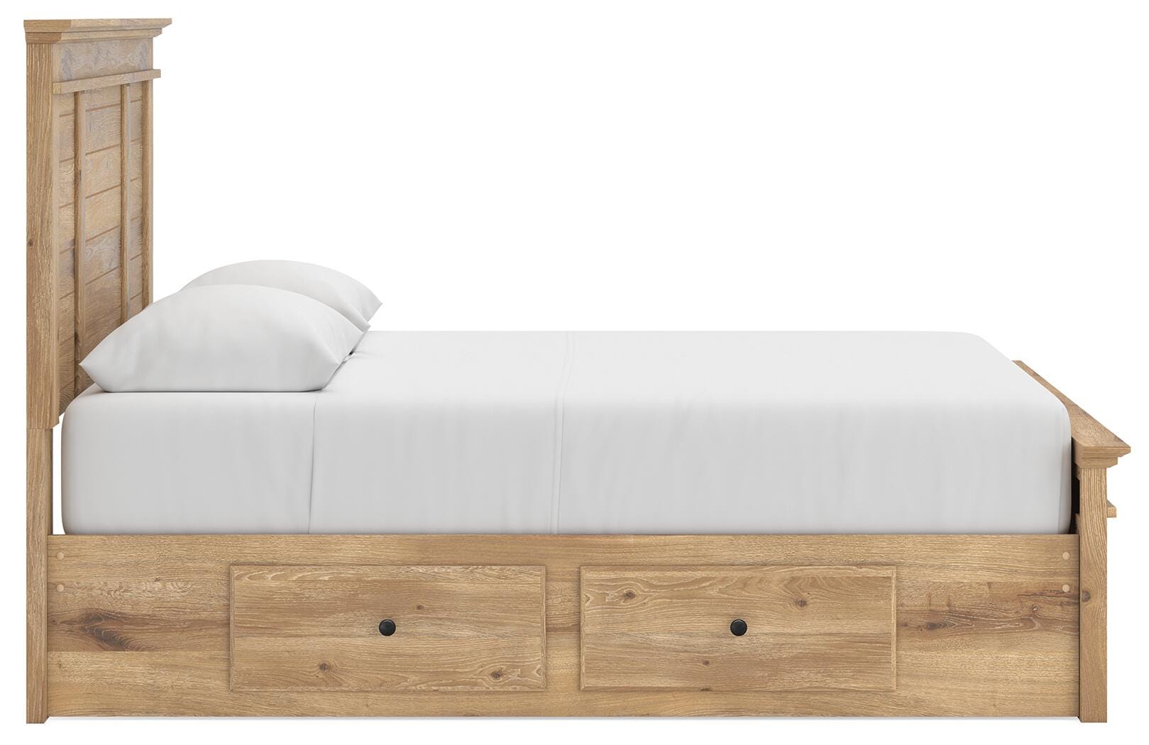 Makidern Queen Bed with 2 Underbed Units, Dresser and Mirror (B9)