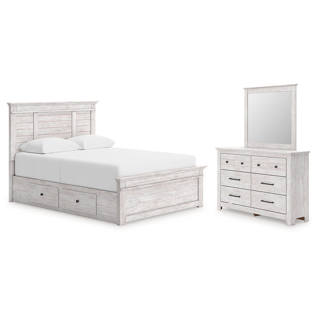 Makidern Queen Panel Bed with Storage, Dresser and Mirror Signature Design by Ashley® Uncategorized