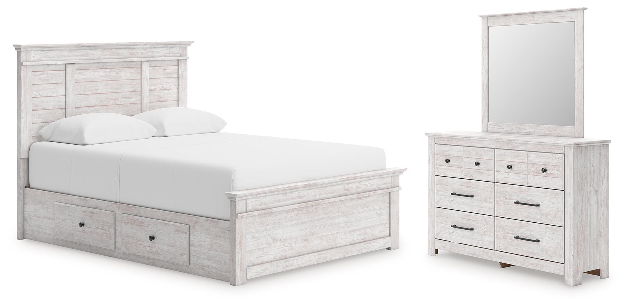 Makidern Queen Bed with 2 Underbed Units, Dresser, Mirror (1171) Signature Design by Ashley® Bedroom Package