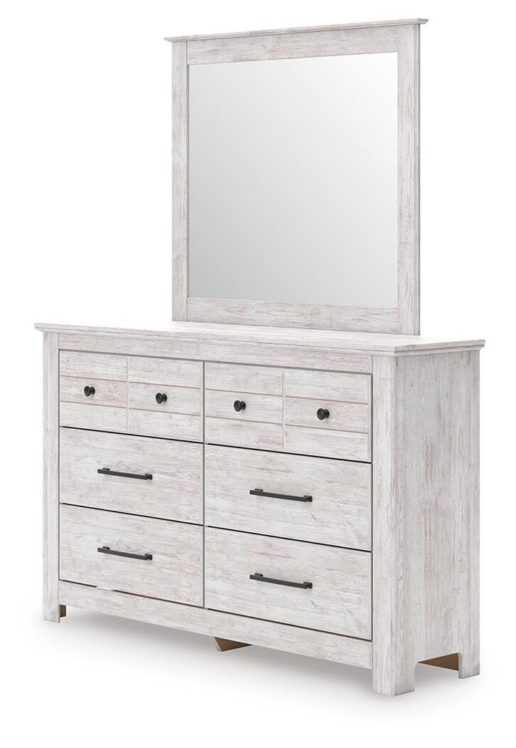 Makidern Twin Panel Bed, Dresser and Mirror