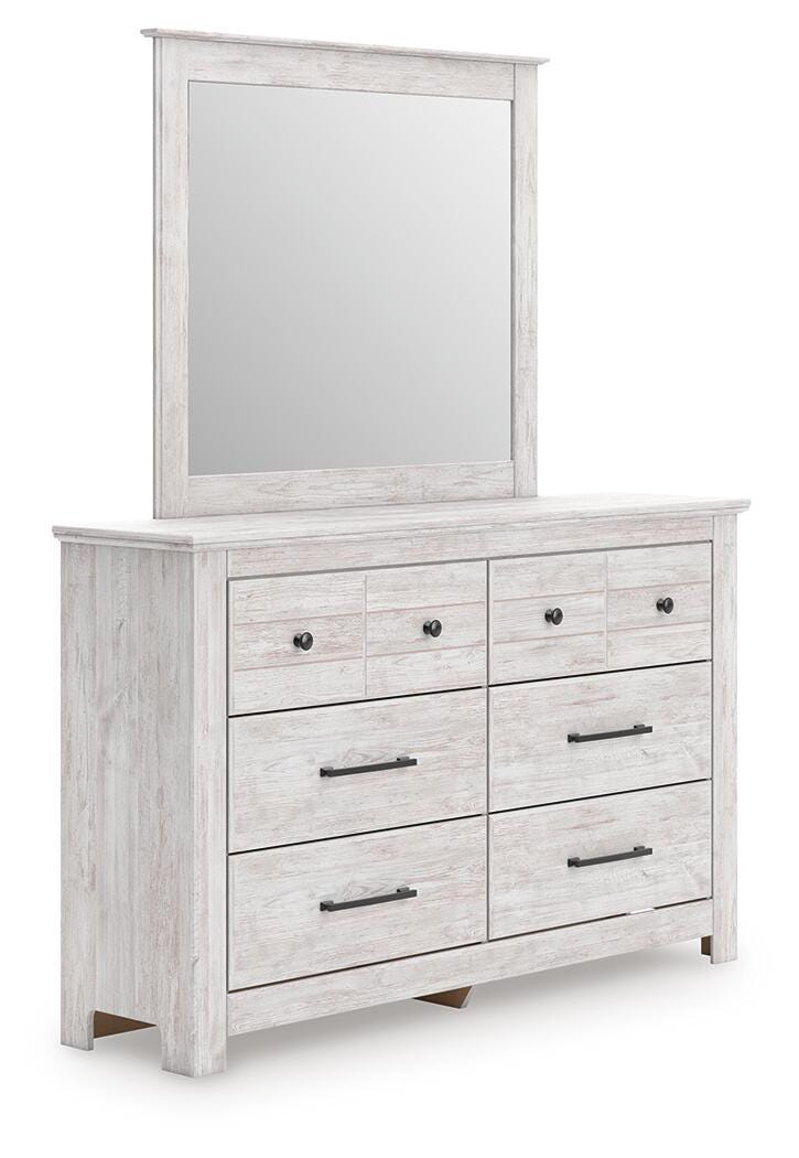 Makidern Full Panel Storage Bed, Dresser and Mirror