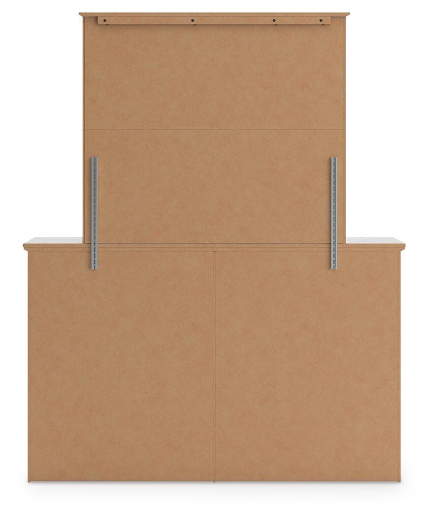 Makidern Full Panel Storage Bed, Dresser and Mirror