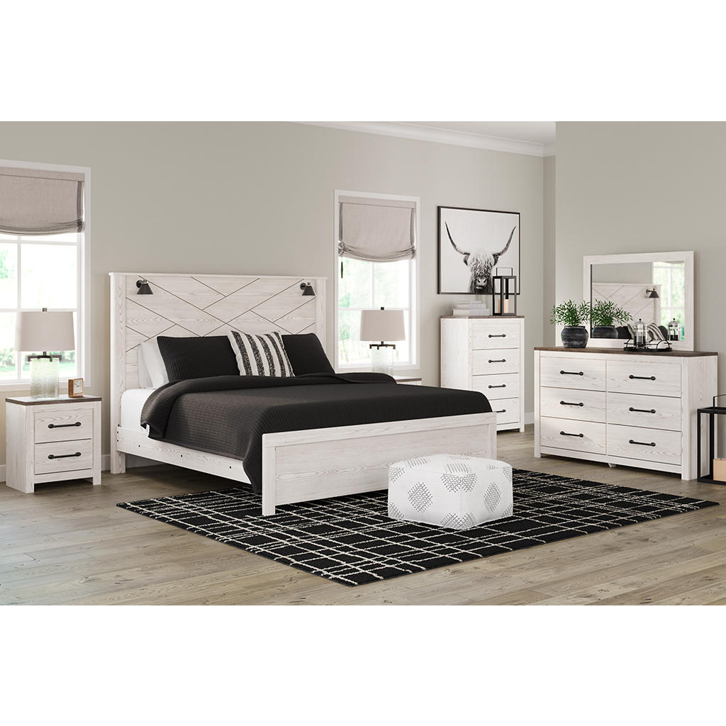 Gerridan King Panel Bed, Dresser, Mirror, Chest and 2 Nightstands Signature Design by Ashley® Uncategorized