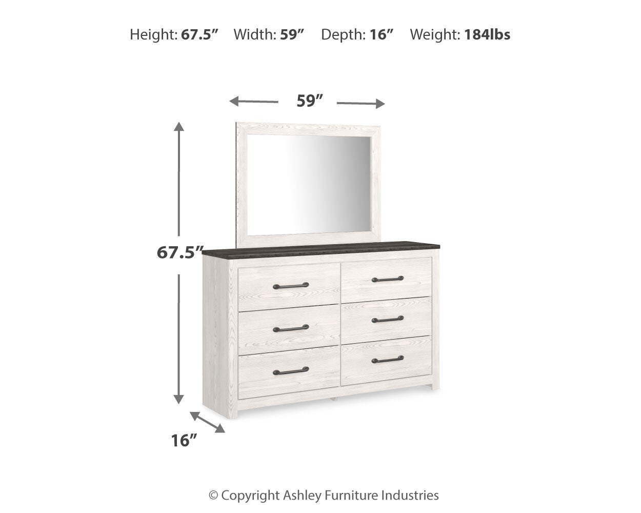 Gerridan Dresser, Mirror, Chest and Nightstand — 4-Piece Set Signature Design by Ashley® Bedroom