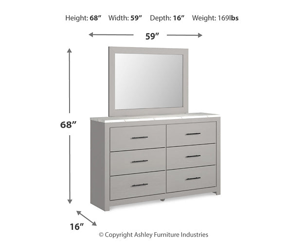 Cottonburg Queen Panel Bed, Dresser and Mirror