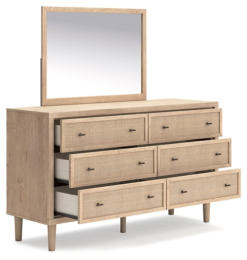 Cielden King Panel Bed, Dresser, Mirror and Nightstand