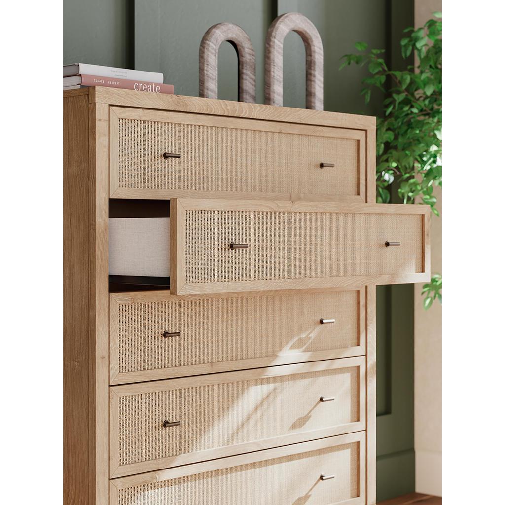 Cielden Chest of Drawers — Light Oak and Cane Signature Design by Ashley® Bedroom
