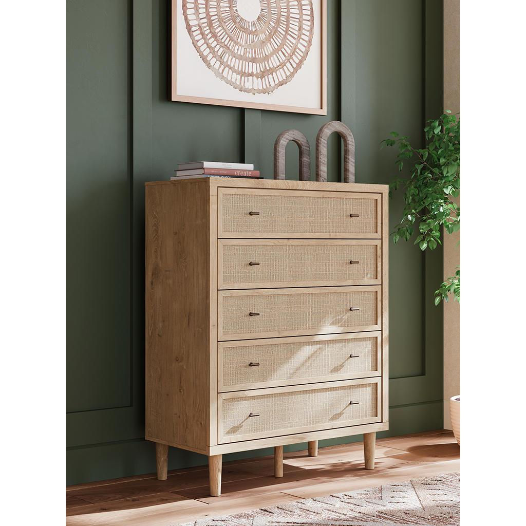 Cielden Chest of Drawers — Light Oak and Cane Signature Design by Ashley® Bedroom
