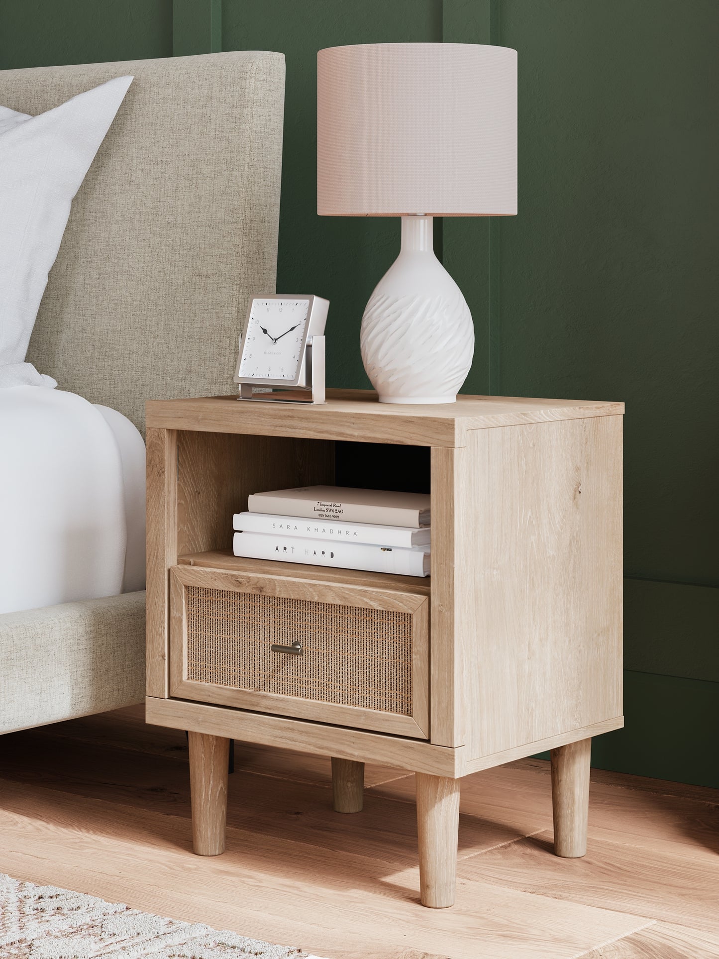 Cielden King Panel Bed, Dresser, Mirror and Nightstand