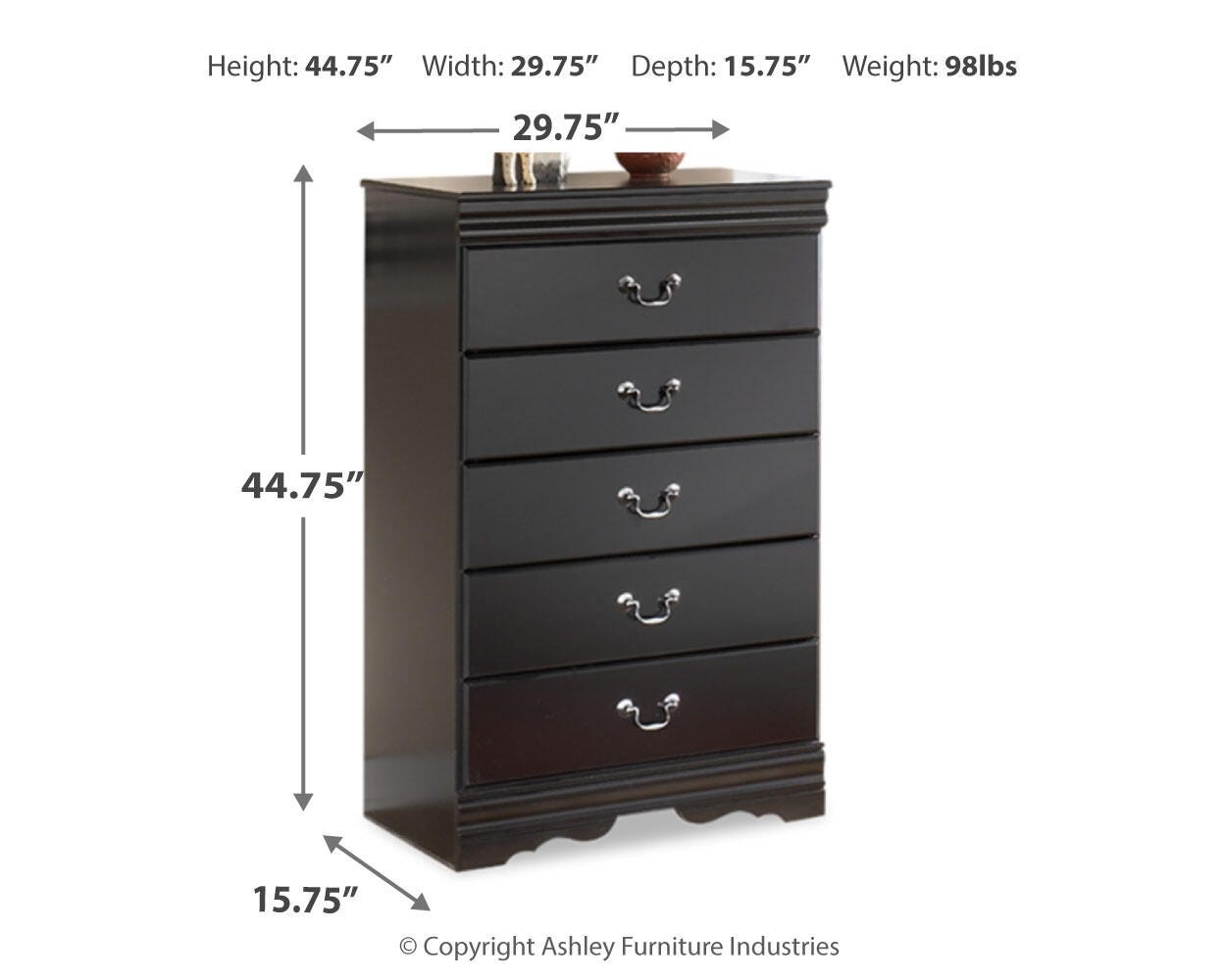 Huey Vineyard Queen Sleigh Bed, Dresser and Chest