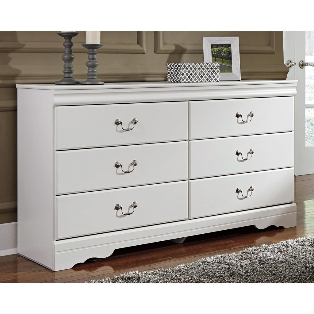 Anarasia Dresser — Six White Drawers of Cottage Calm Signature Design by Ashley® Bedroom